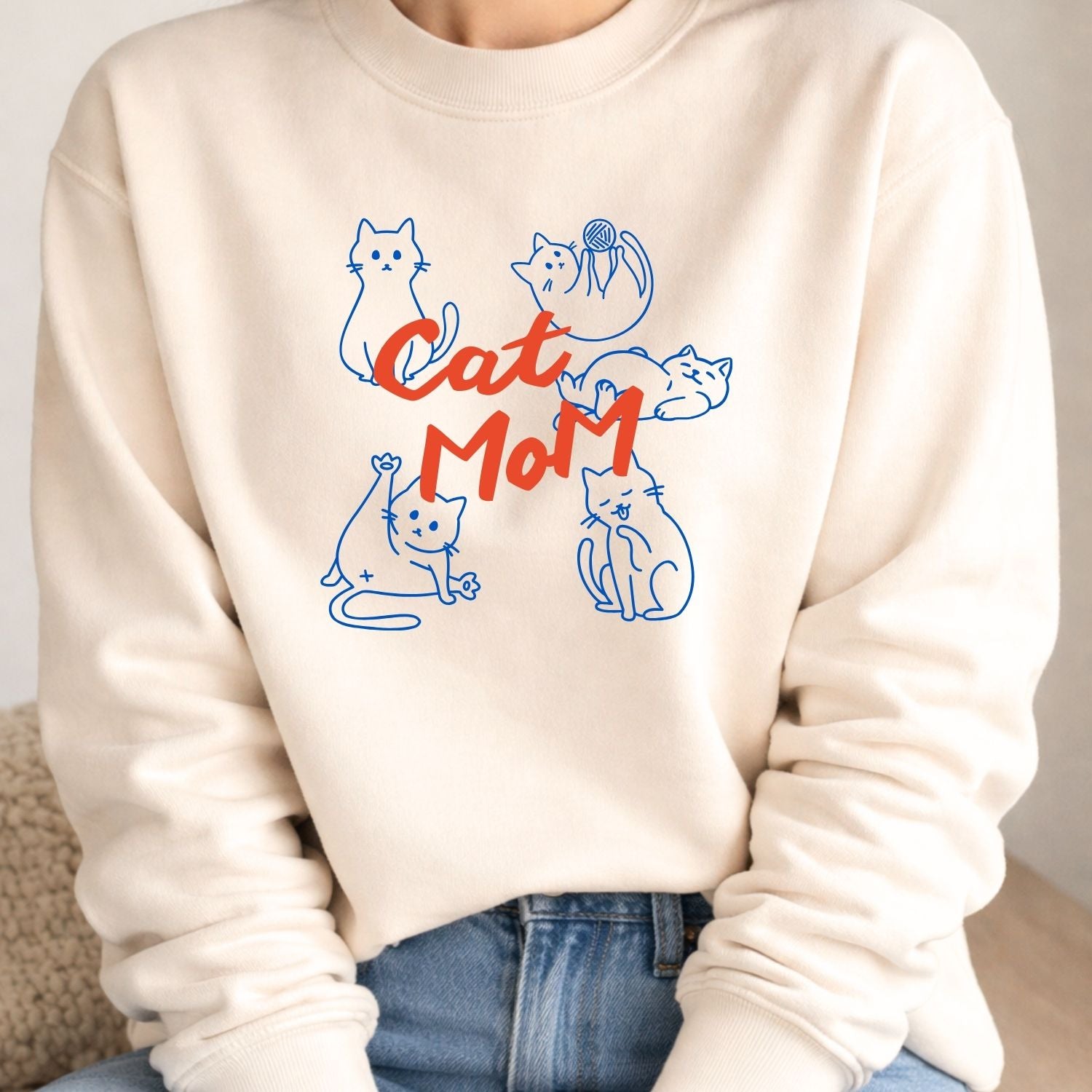 Crewneck pour femmes-Cat mom
