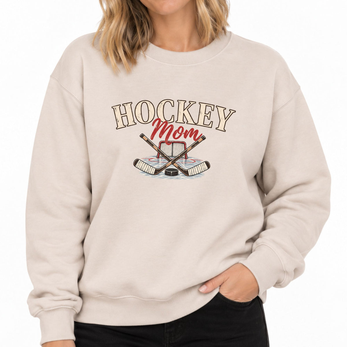 Crewneck pour femmes- Hockey Mom (vintage)