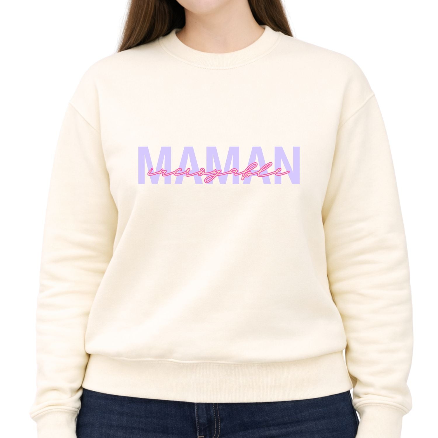 Crewneck pour femmes-Maman incroyable (mauve)