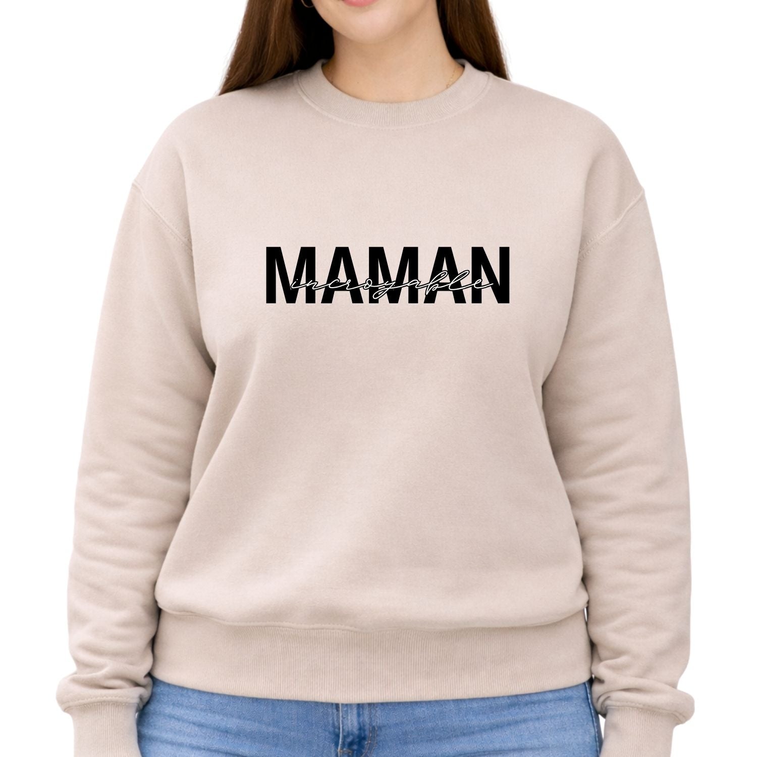 Crewneck pour femmes-Maman incroyable noir