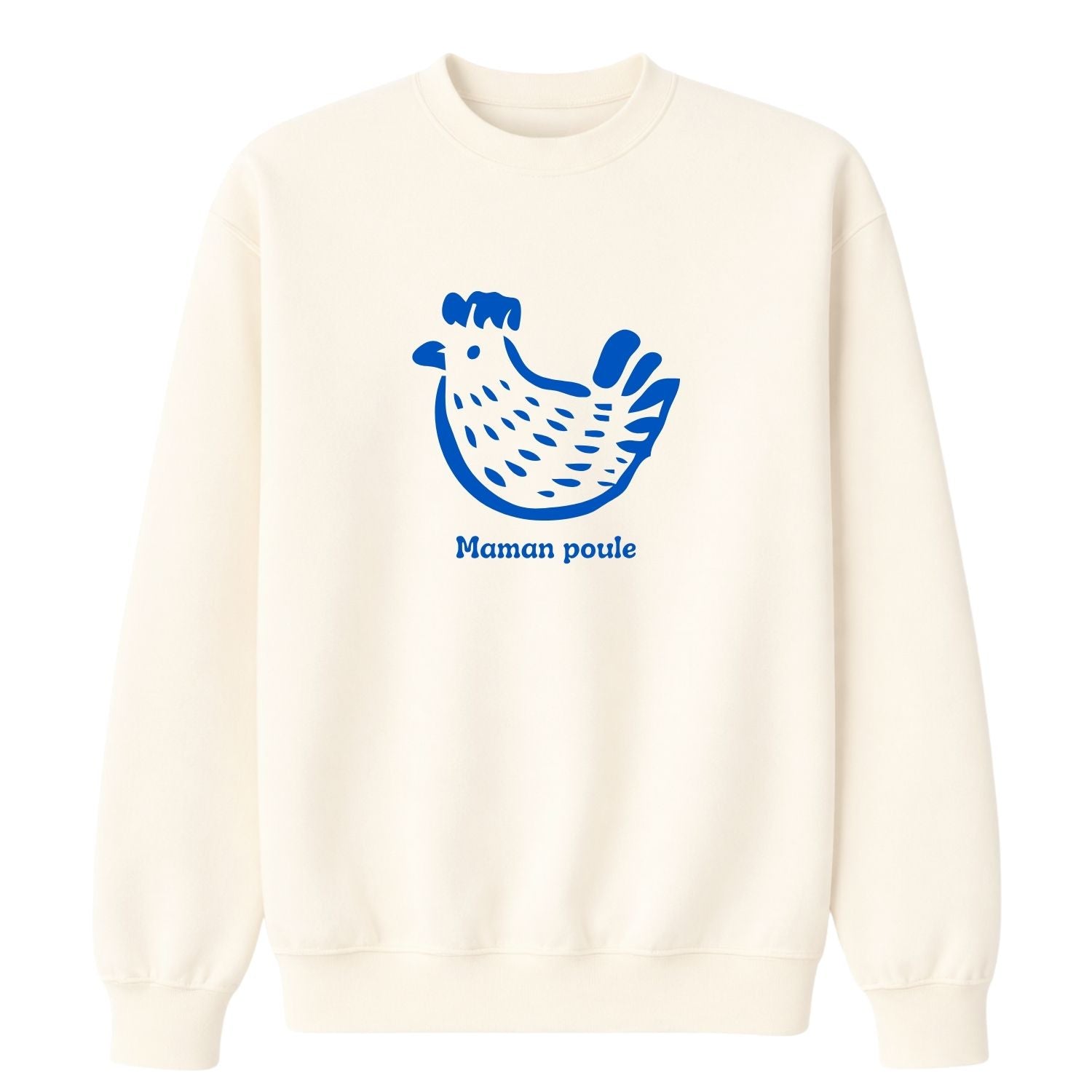 Crewneck pour femmes-Maman poule bleu