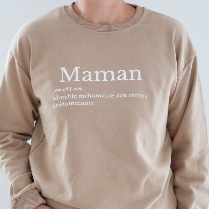 Crewneck pour femmes-Définition Maman (Café)