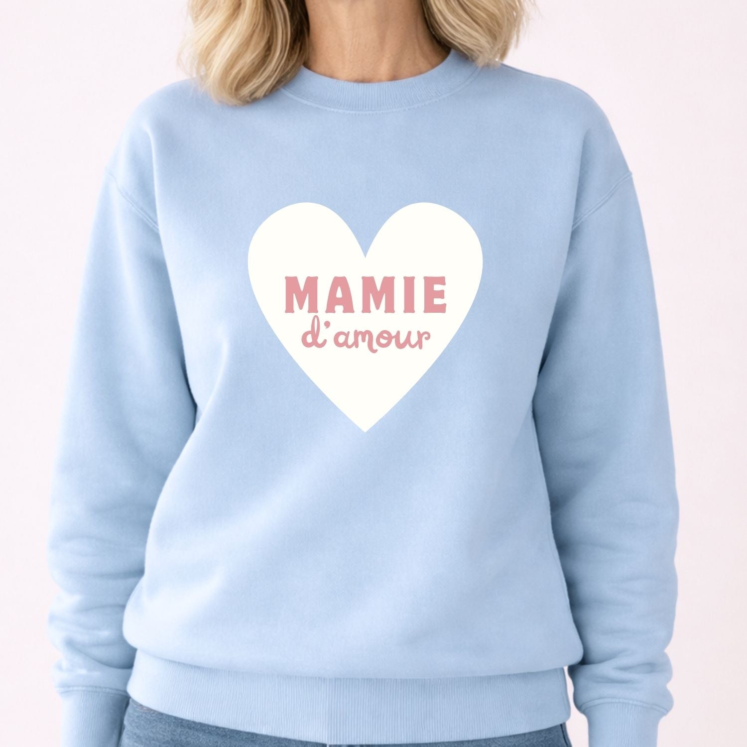 Crewneck pour femmes-Mamie d'amour (coeur)