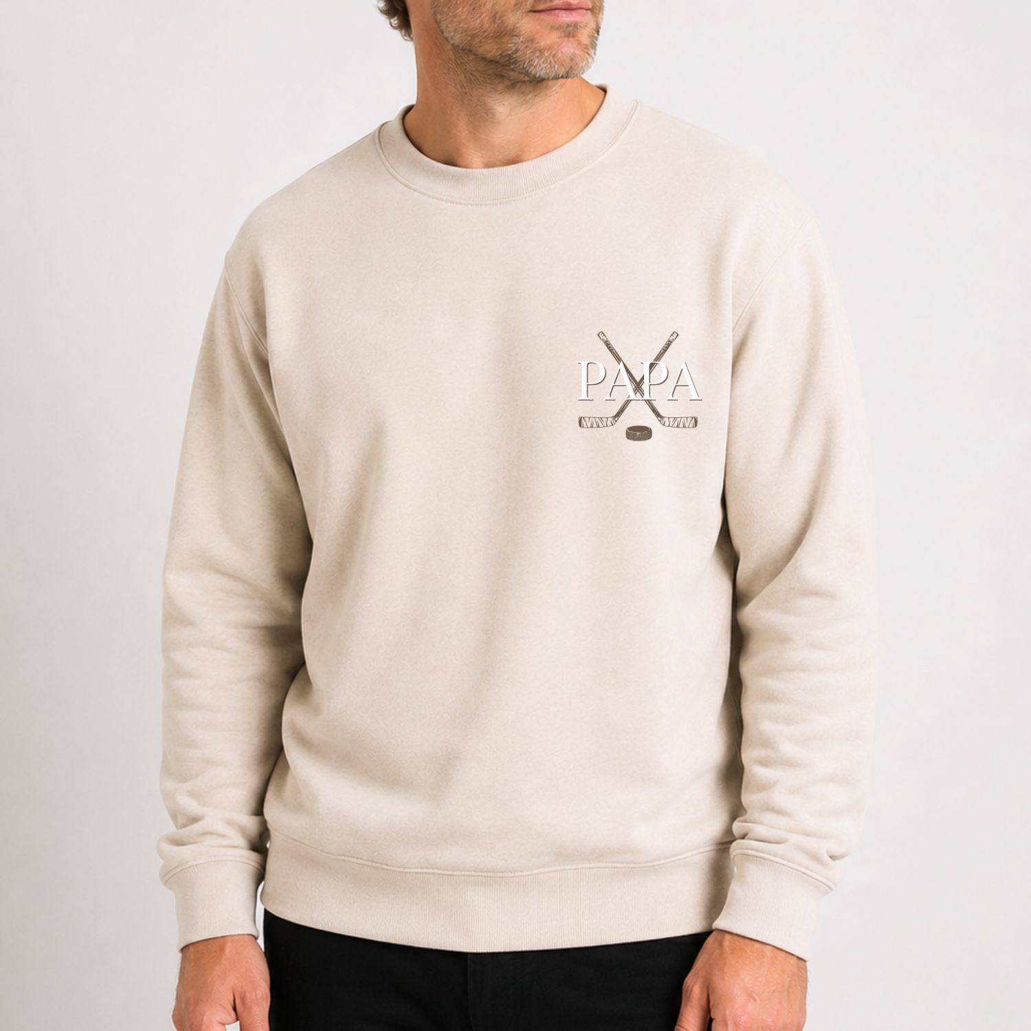 Crewneck pour hommes- Papa Hockey