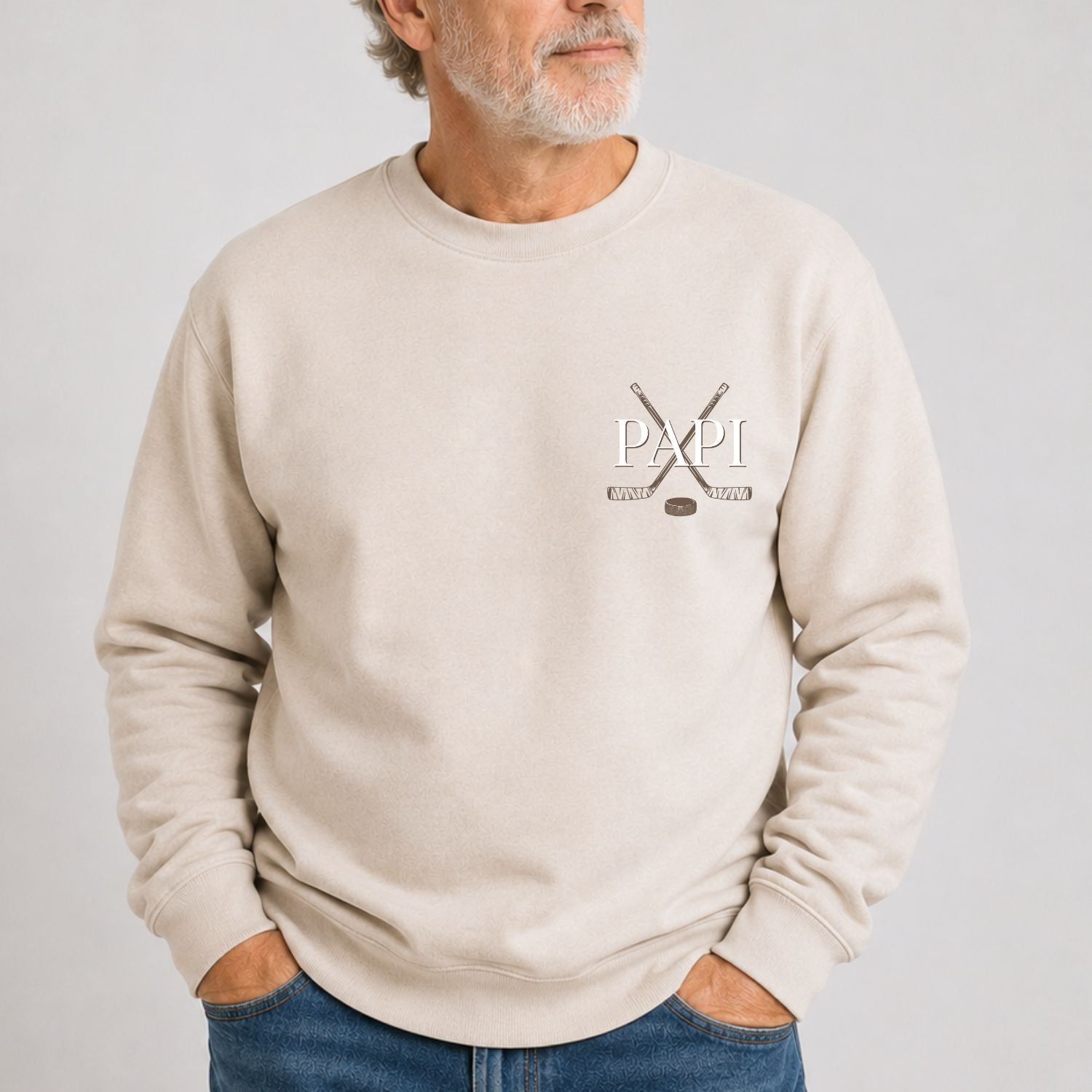 Crewneck pour hommes- Papi Hockey
