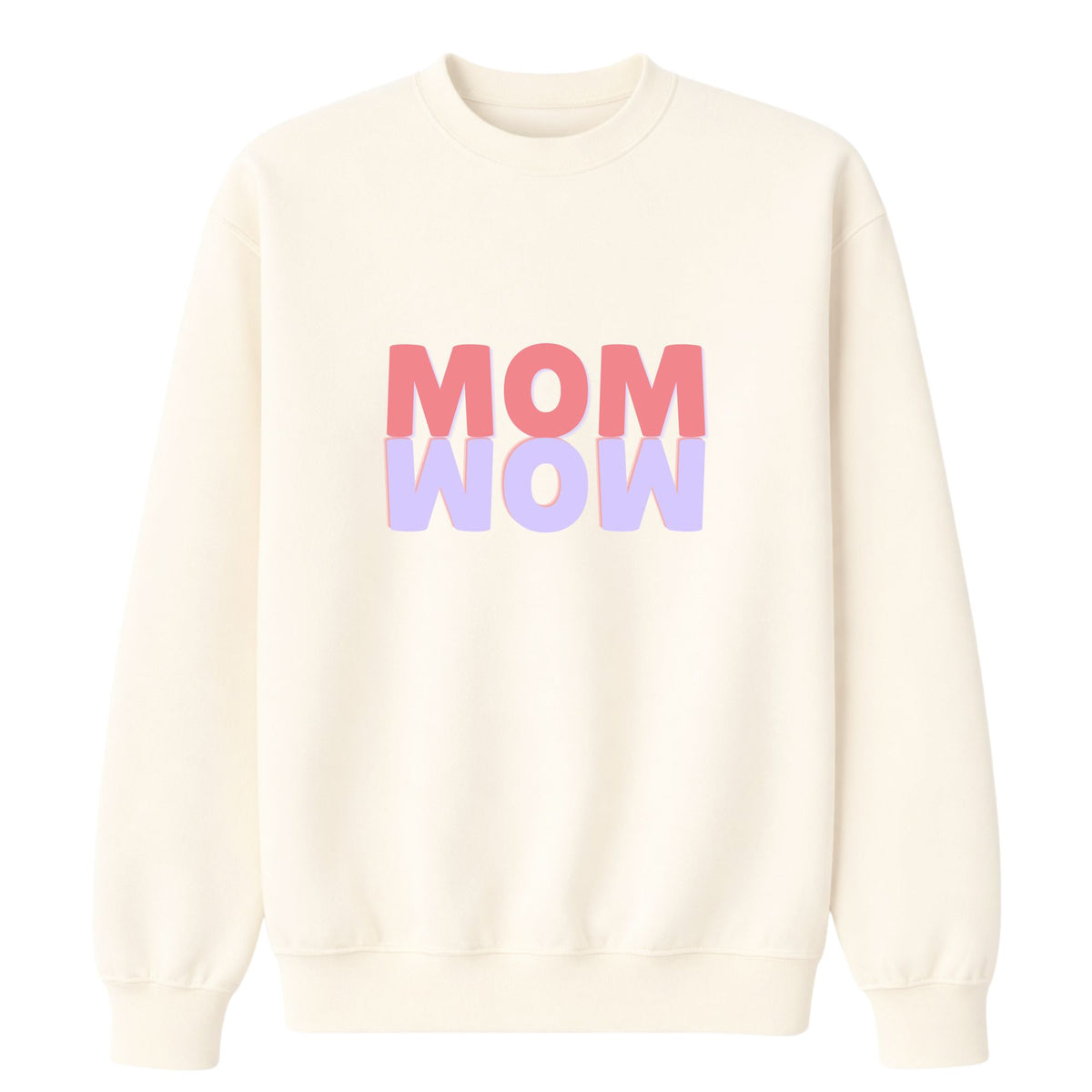 Crewneck pour femmes- Wow/mom (coloré)