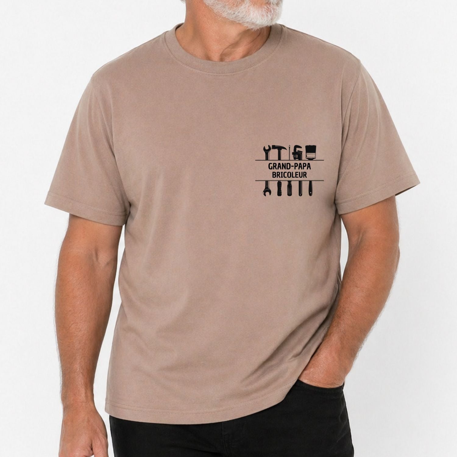 T-shirt pour hommes - Grand-papa bricoleur (brun)
