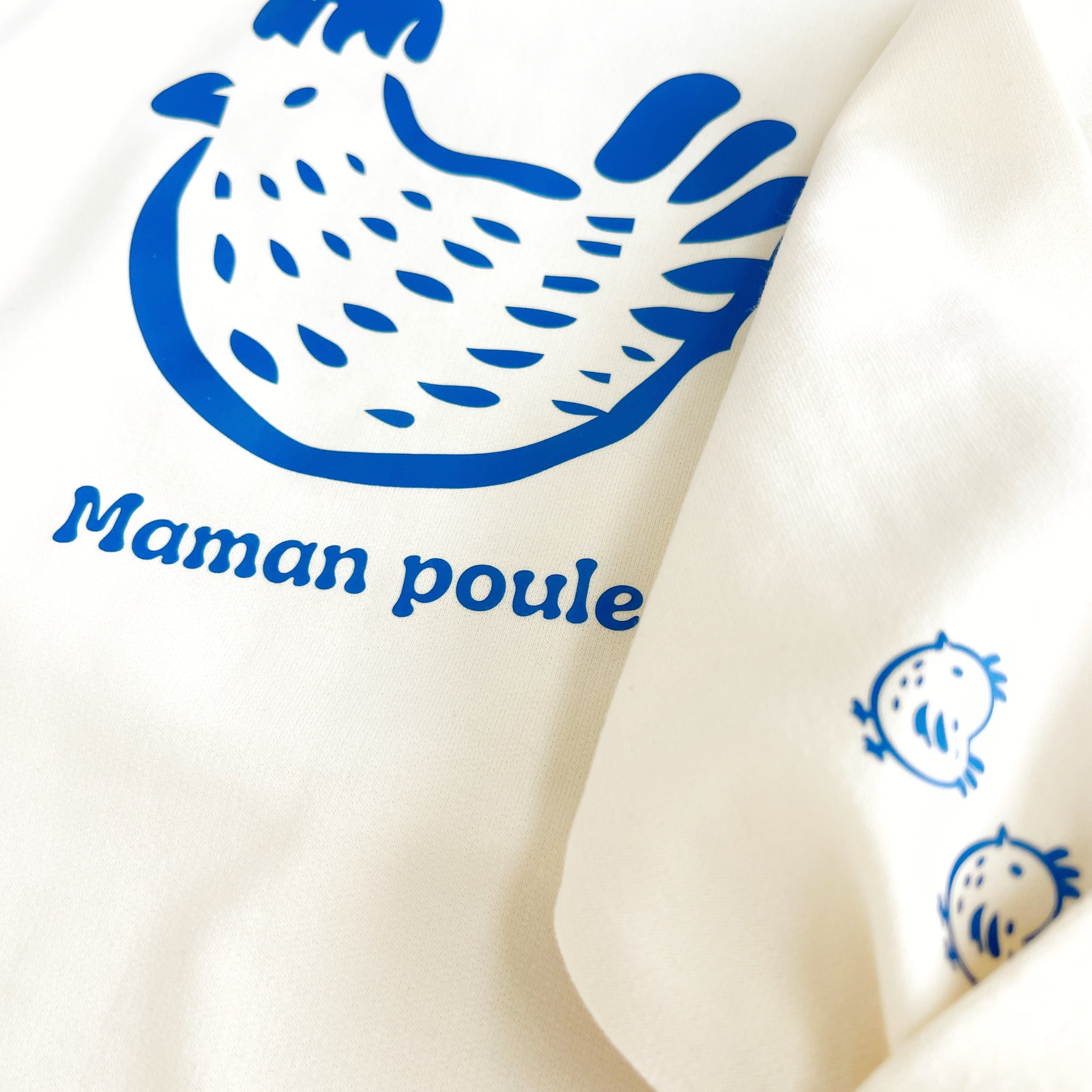 Crewneck pour femmes-Maman poule bleu