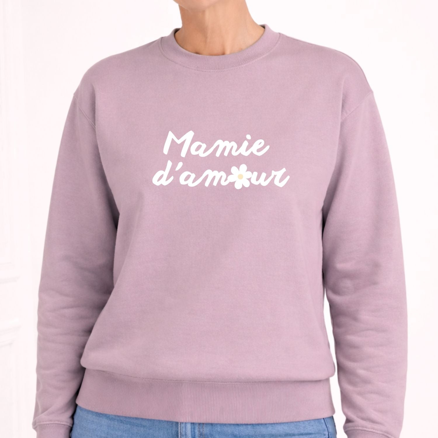 Crewneck pour femmes-Mamie d'amour (Mauve)