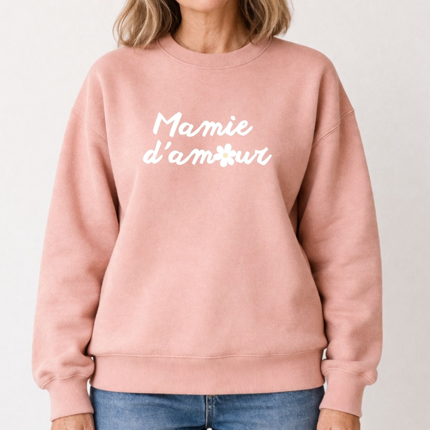 Crewneck pour femmes-Mamie d'amour (Rose)