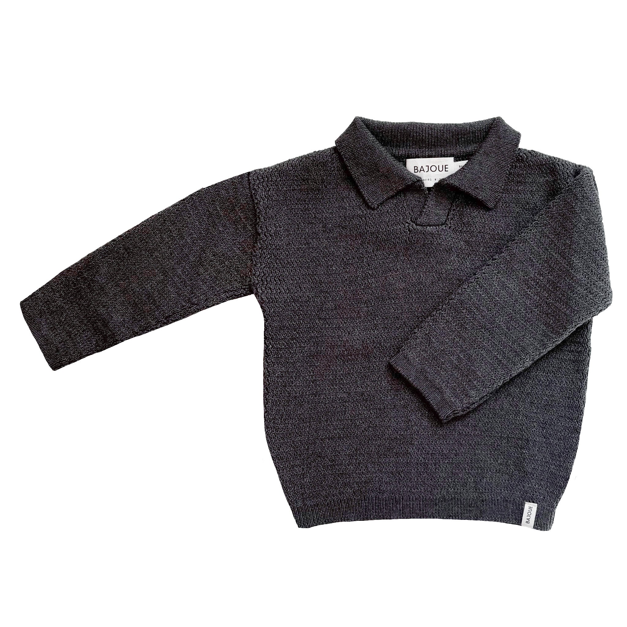 Women knit polo - Granite