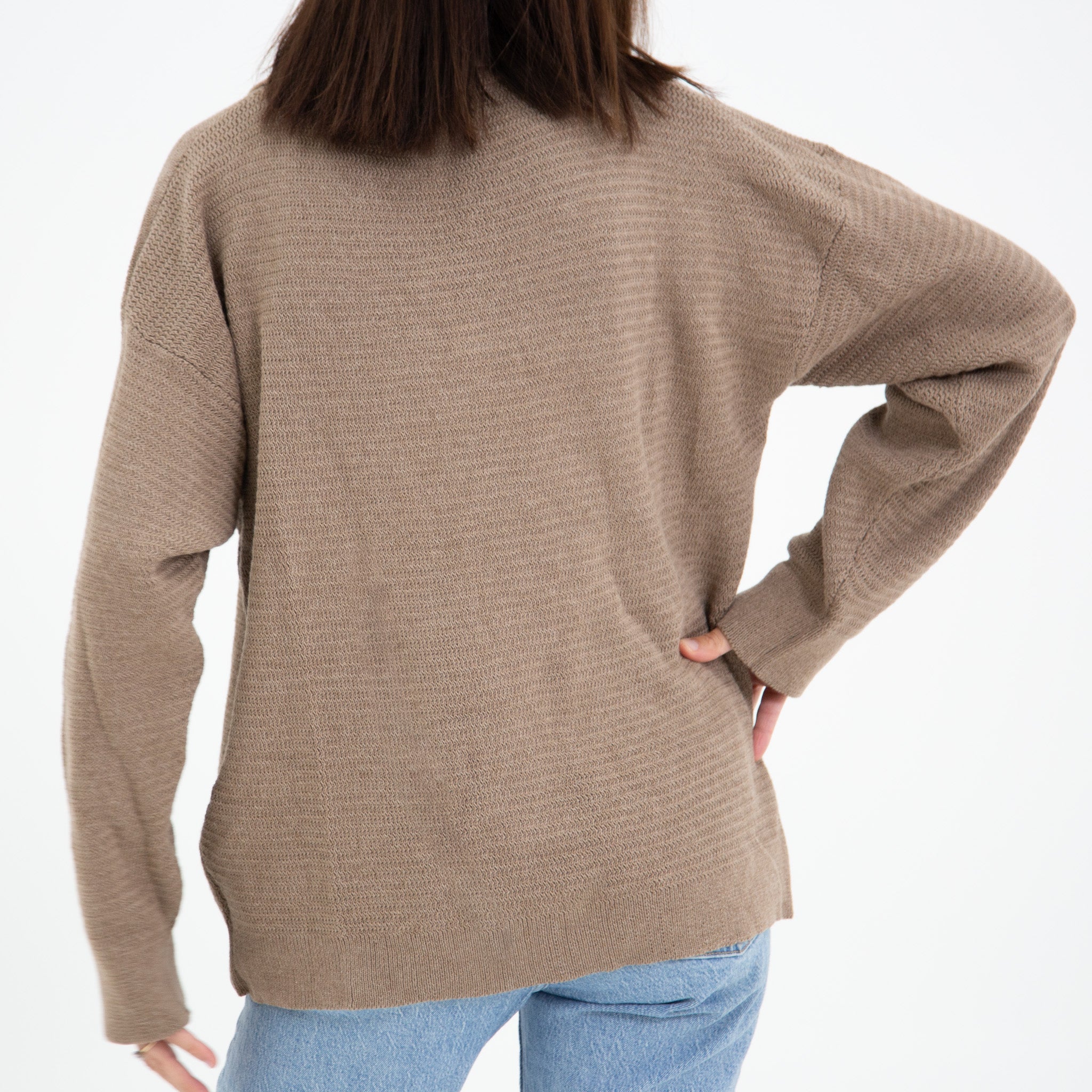 Polo en tricot pour femmes-Taupe