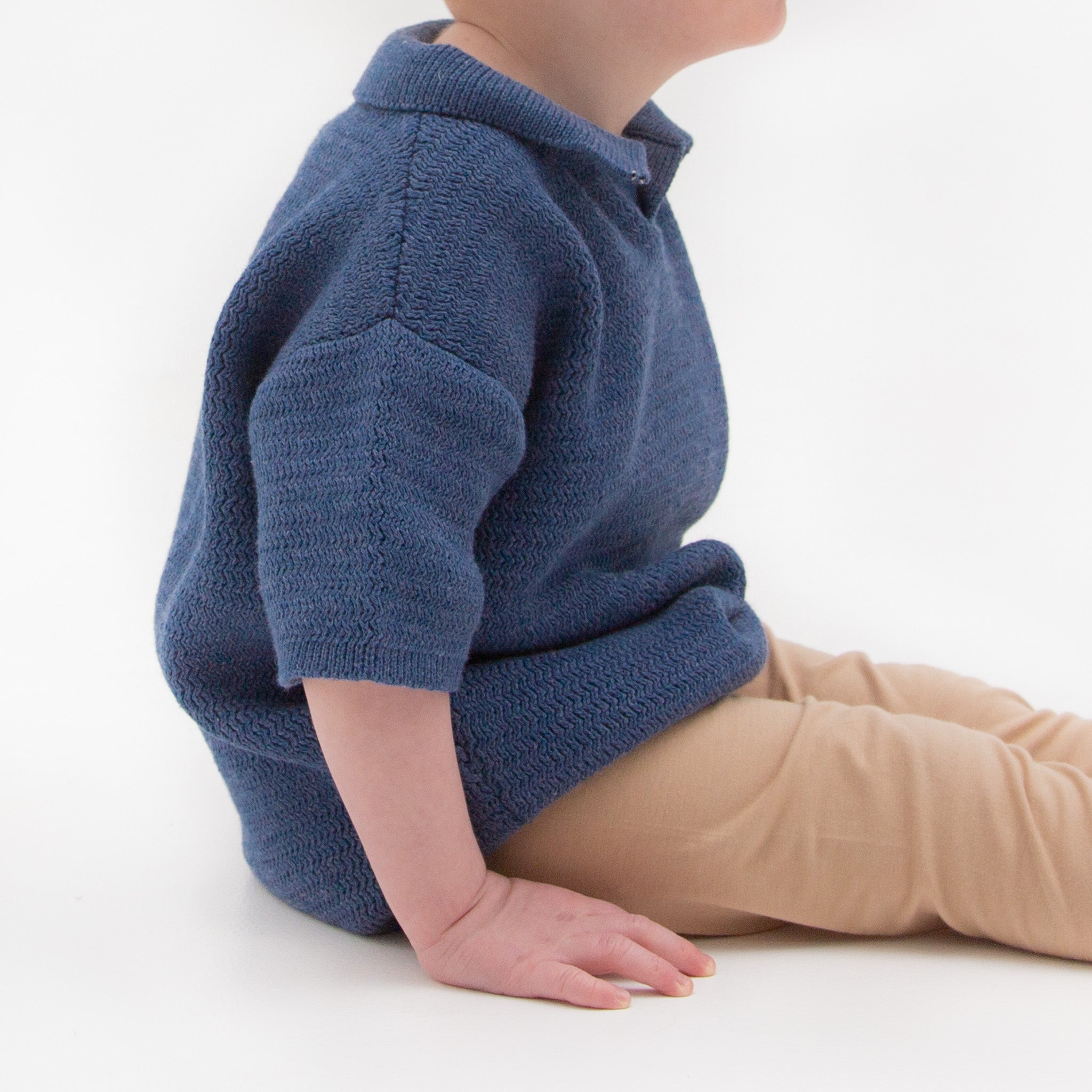 Babies and children knit polo - Navy