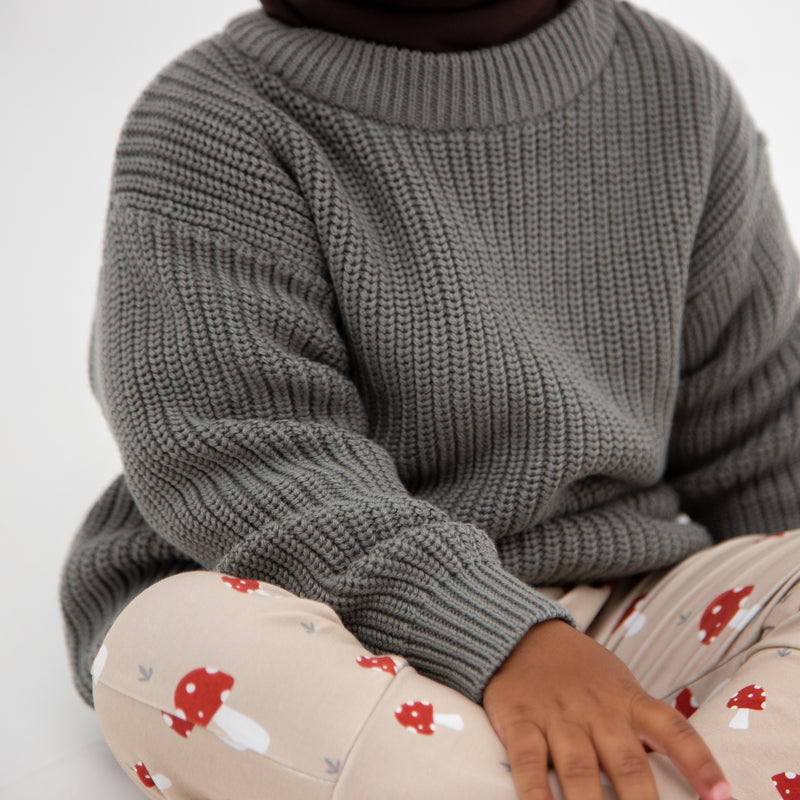 Pull évolutif bébés et enfants en tricot-Sauge