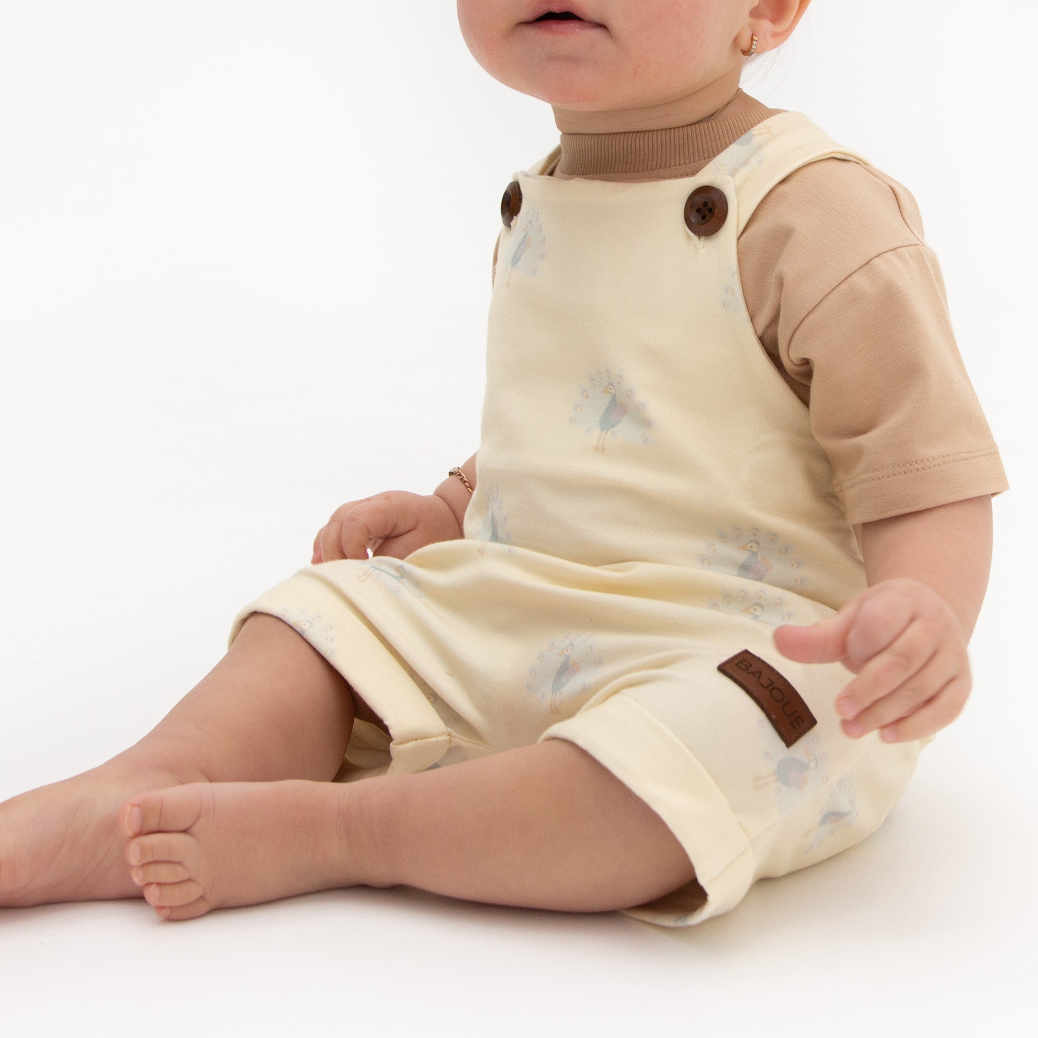 Short romper for Babies and children - Peacock