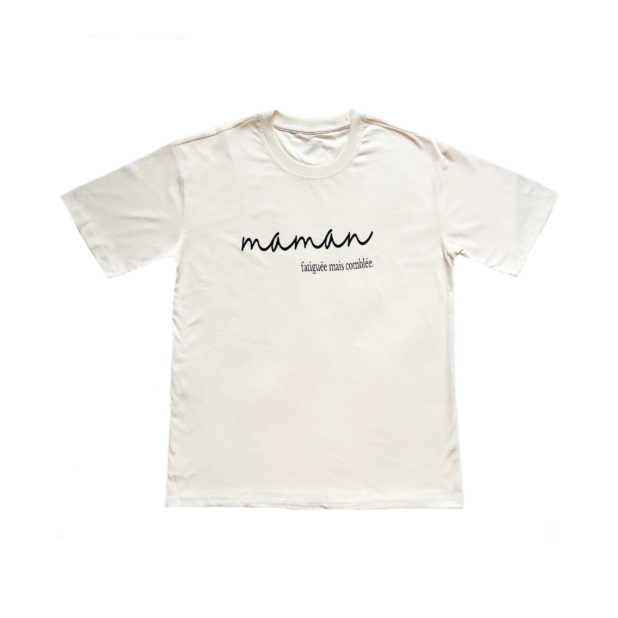 Women's t-shirt - Maman fatiguée mais comblée (Ivory)
