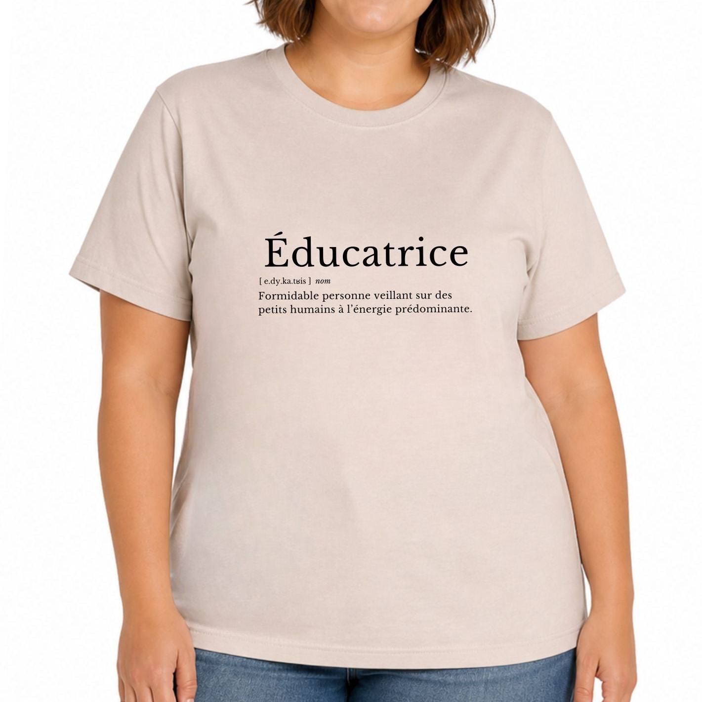 T-shirt pour femmes-Définition éducatrice (beige)