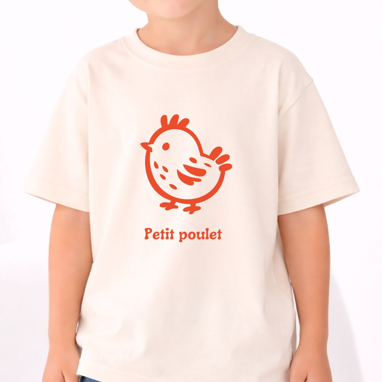 T-shirt enfants-Petit poulet (bleu) (Rouge)
