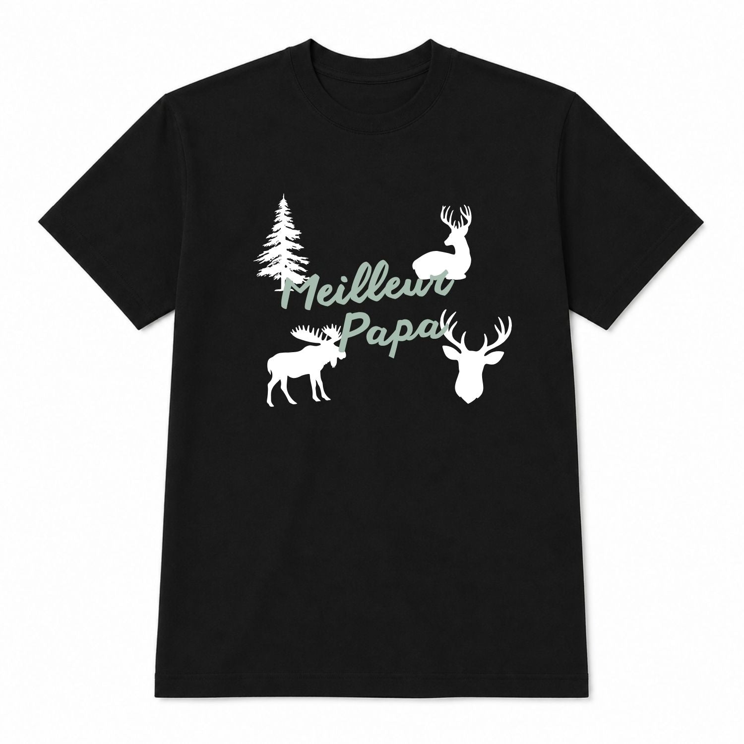 T-shirt pour hommes-Meilleur papa/chasse(noir)