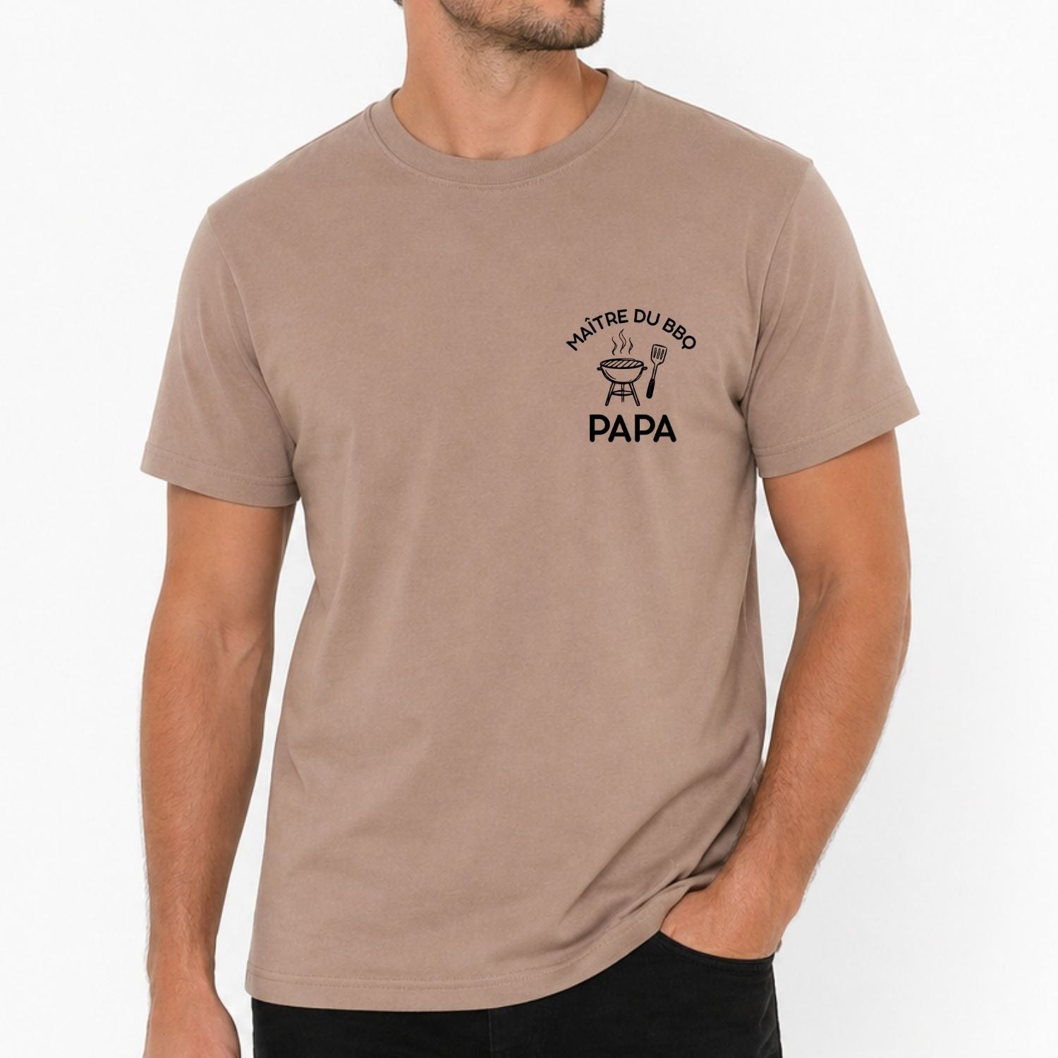 T-shirt pour hommes-Papa BBQ (brun)