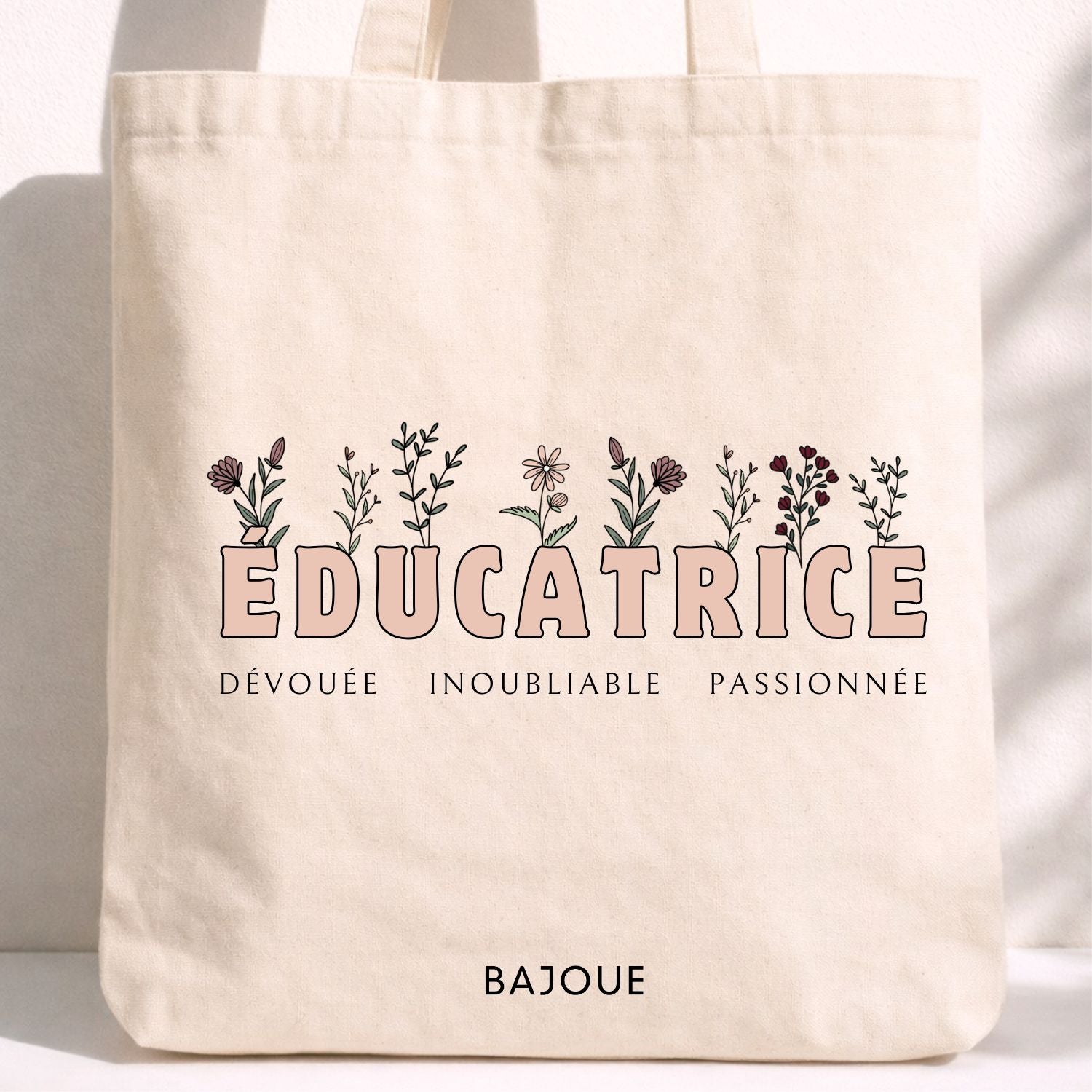 Tote bag- Éducatrice (fleurs)
