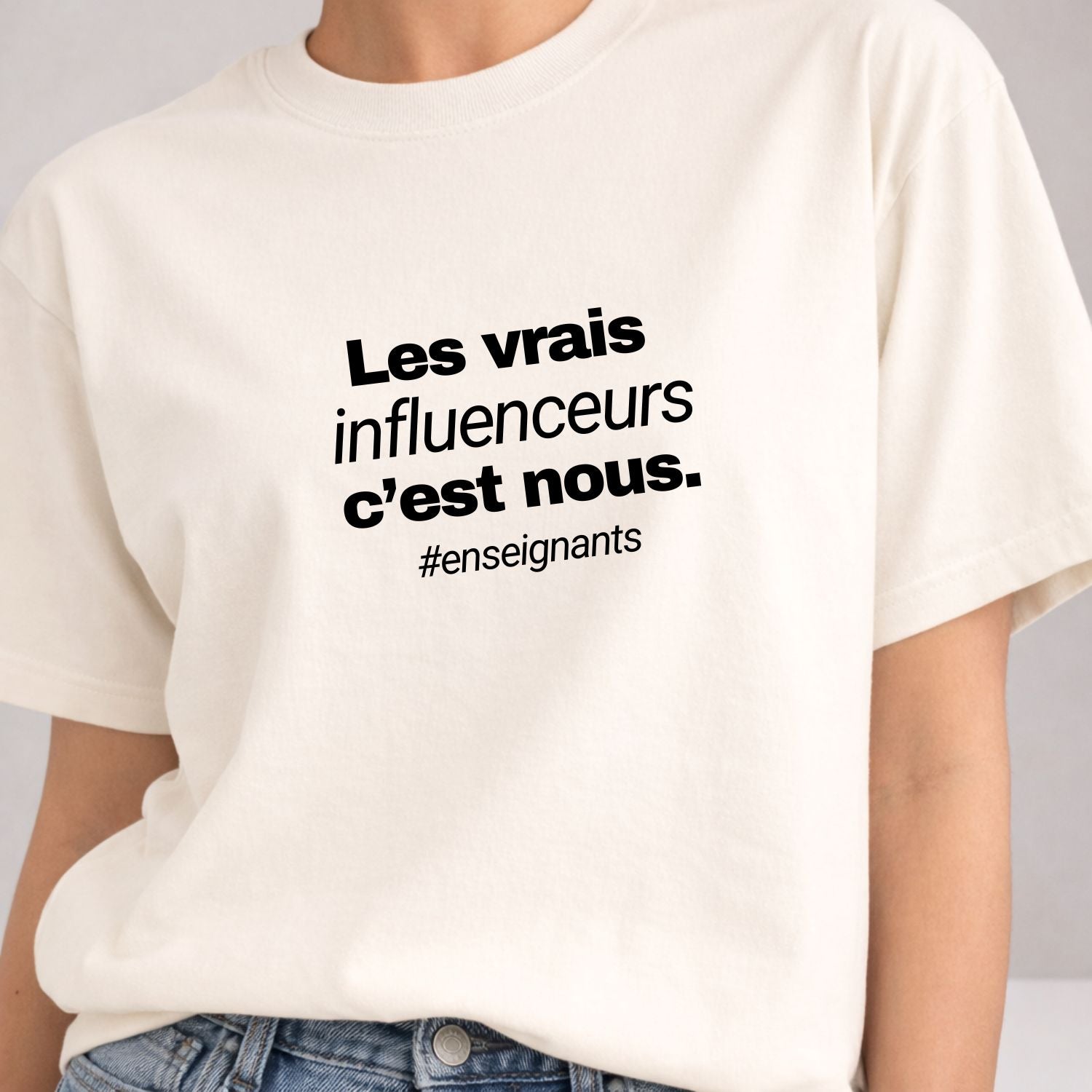 T-shirt pour femmes-Vrais influenceurs (crème)
