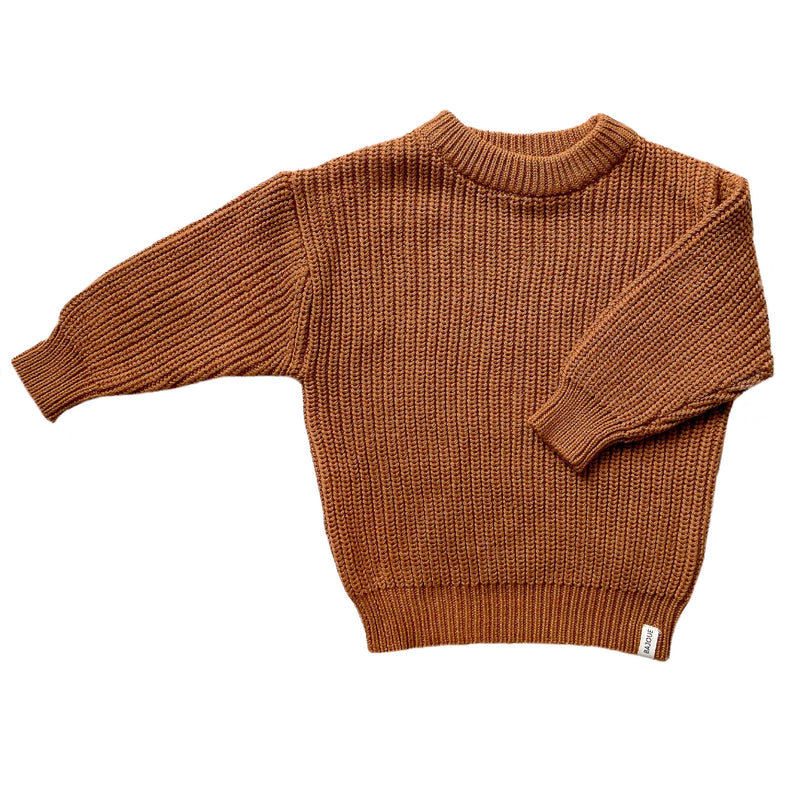 Grow With Me Babies and Children Knit Sweater - Rust