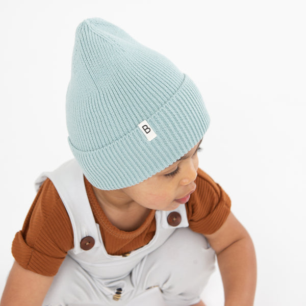 Bonnet pour bébés et enfants en tricot-Menthe