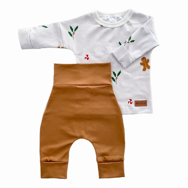 2 piece Christmas outfit-Gingerbread