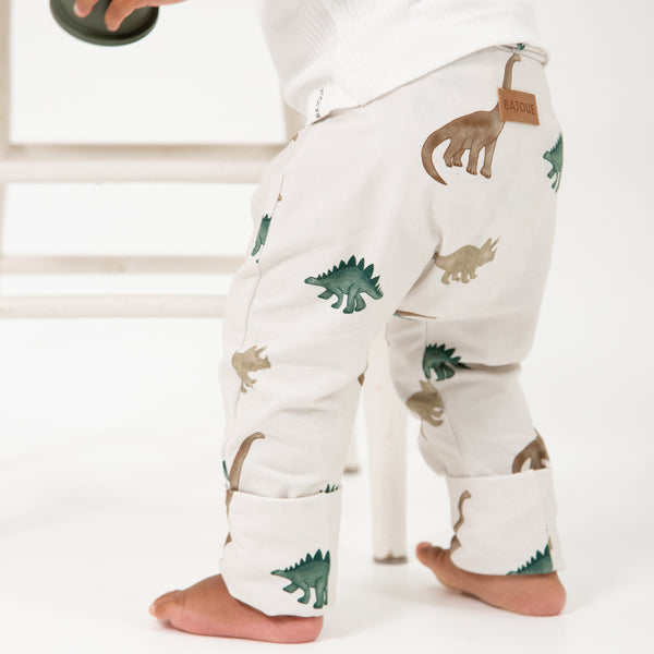 "Grow With Me" pants for babies and children - Dinosaurs