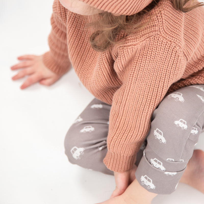 Grow With Me Babies and Children Knit Sweater - Clay